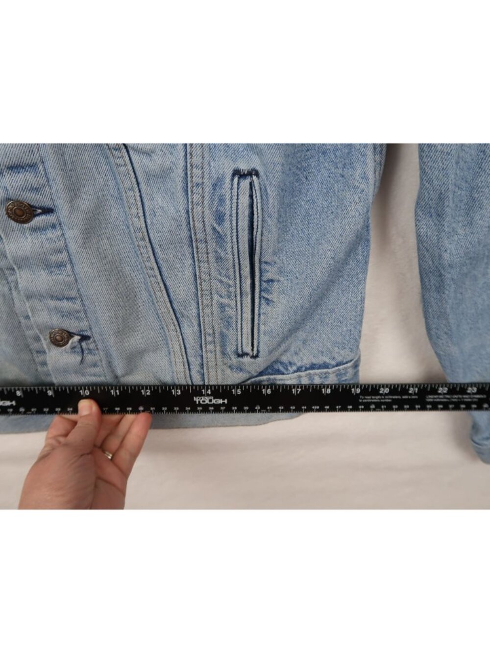 Vintage 1980's M Levis Light Wash Denim Trucker Jacket Blue Button Front - Picture 5 of 9